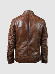 Waxed Brown Biker Jacket