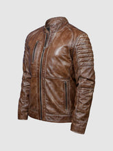 Waxed Brown Biker Jacket