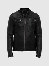 Black Edge Men's Leather Biker Jacket