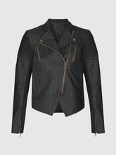 Black Flame Women's Biker Leather Jacket