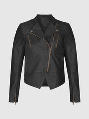 Black Flame Women's Biker Leather Jacket