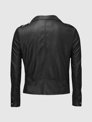 Ember Women's Black Leather Biker Jacket