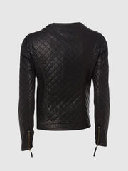 Quilted Charm Women's Black Leather Jacket