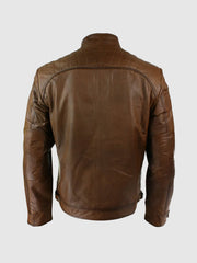 Rusted Valor Men's Brown Leather Jacket