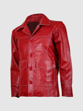 Classic Red Leather Coat