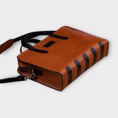Ganish Vintage Leather Laptop Briefcase