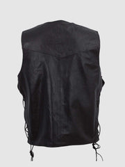 Men's Simple Black Leather Vest