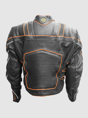 Size XS Black & Orange Leather Jacket