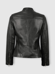 The Black Weave Leather Jacket