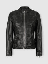 The Black Weave Leather Jacket