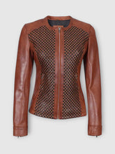 The Checkered Weave Leather Jacket