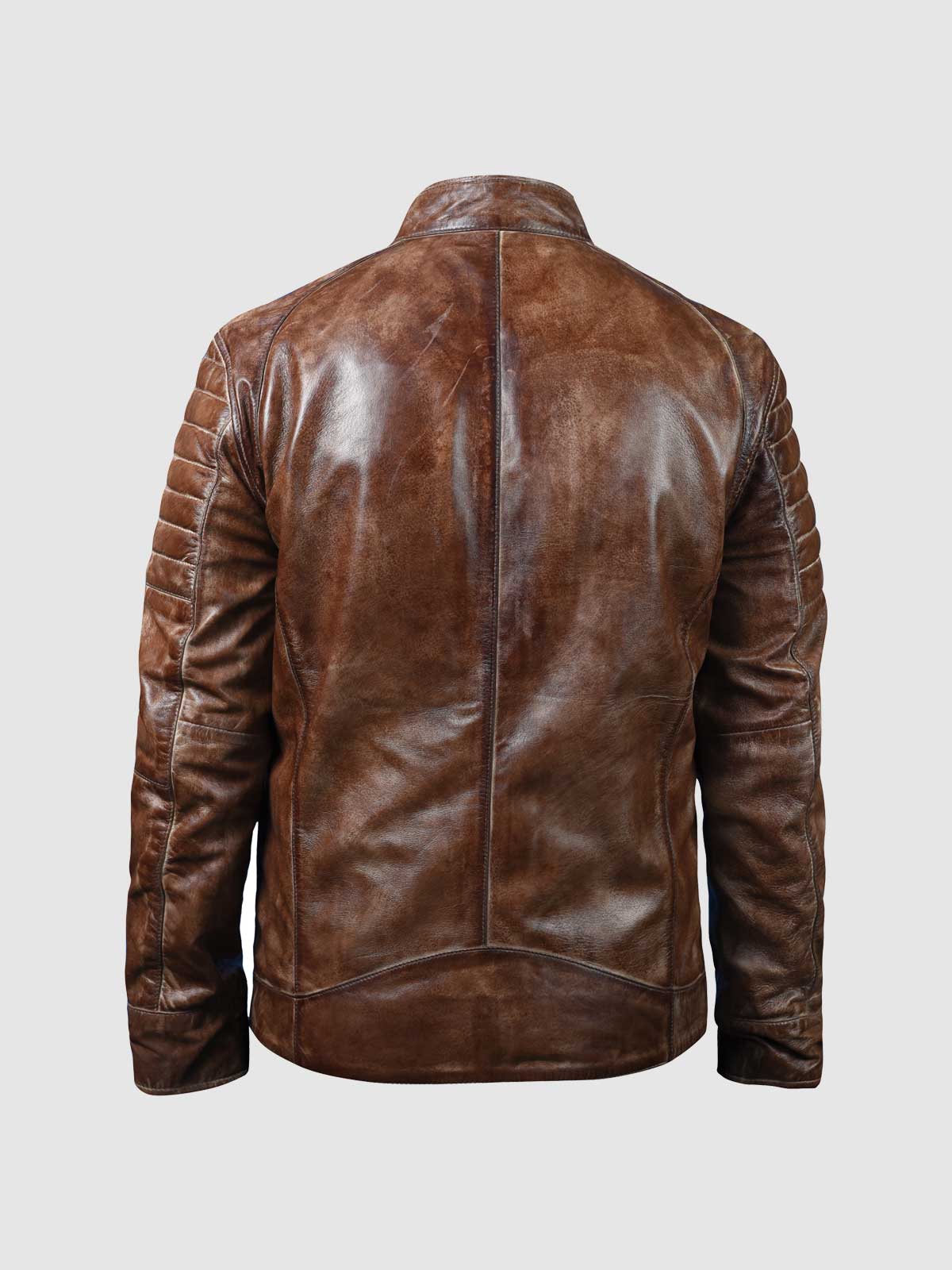Waxed Brown Biker Jacket