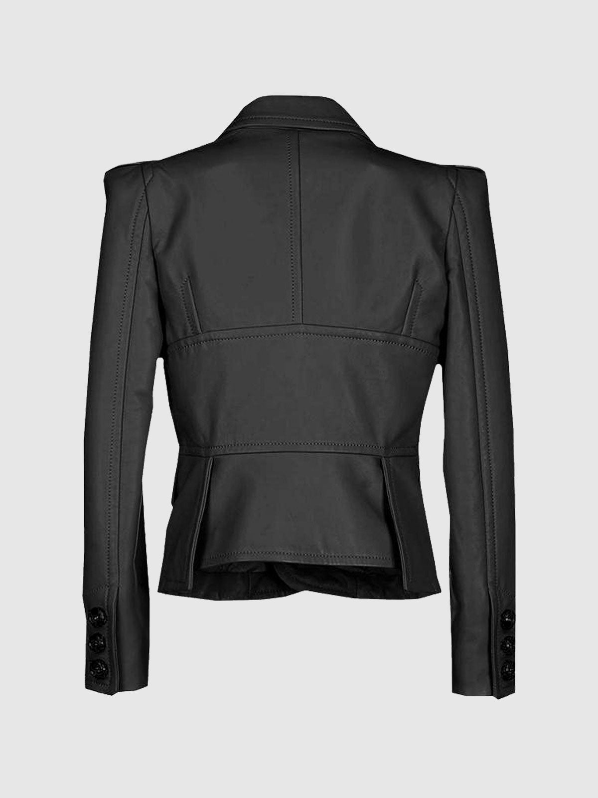 Timeless Fit Women's Black Leather Coat