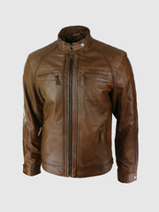 Rusted Valor Men's Brown Leather Jacket