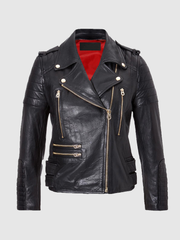 Valesse Women's Leather Motorcycle Jacket
