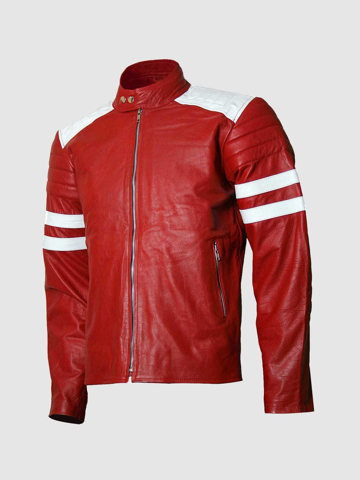 Red & White Leather Jacket