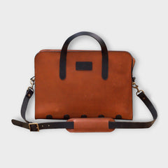Ganish Vintage Leather Laptop Briefcase