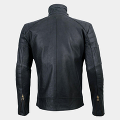 Hispar Black Nubuck Moto Racer Jacket