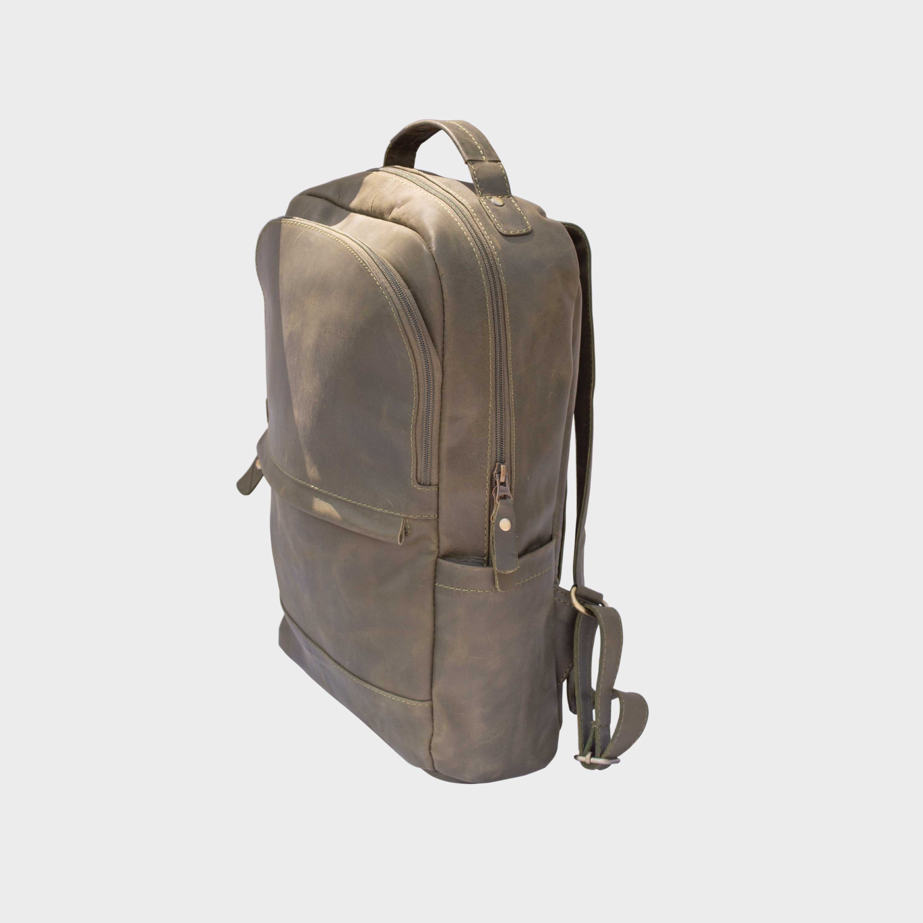 Rovahn Green Leather Backpack