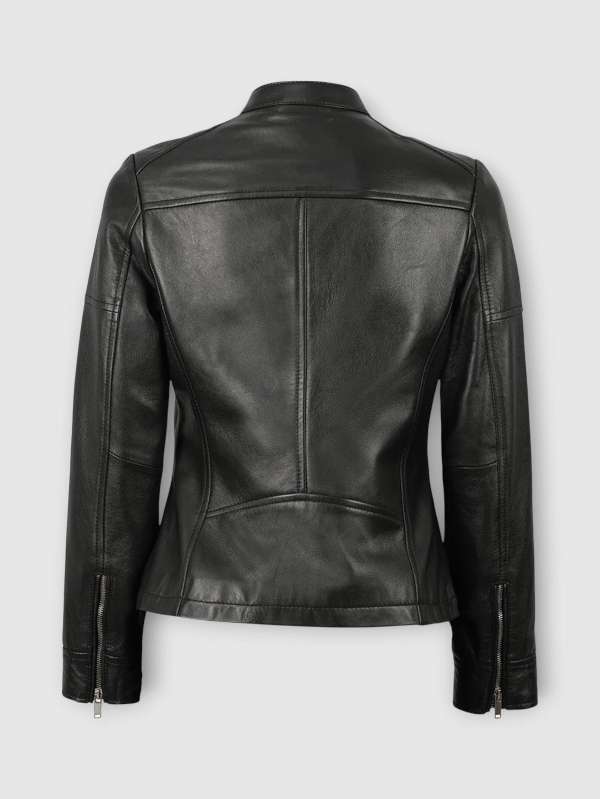 The Black Weave Leather Jacket