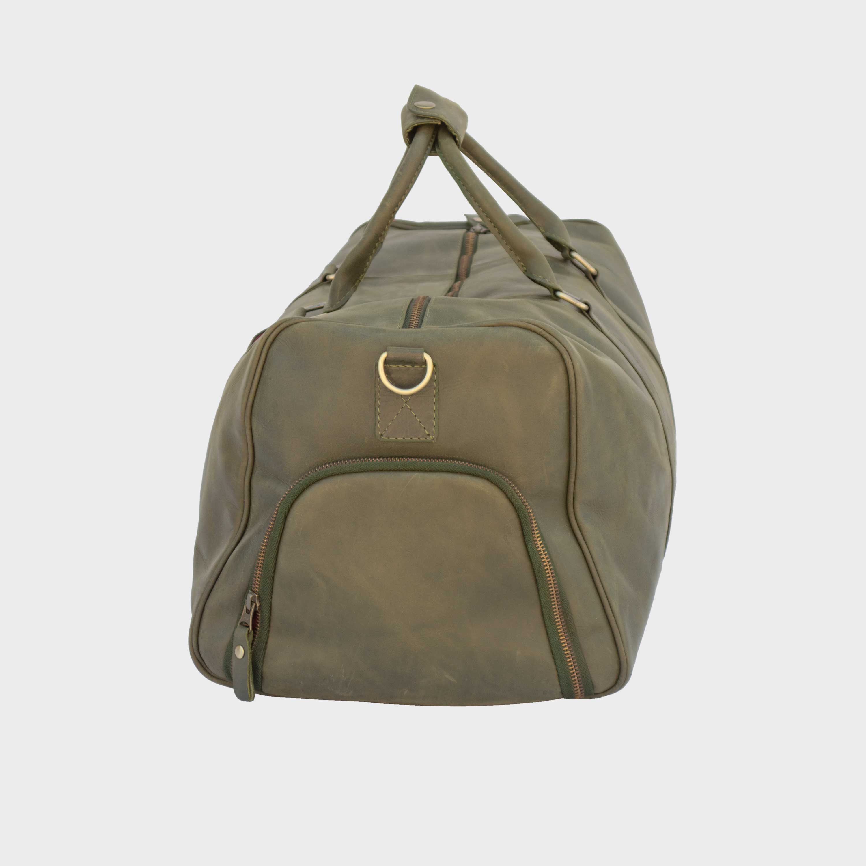 Valmor Green Leather Duffle Bag