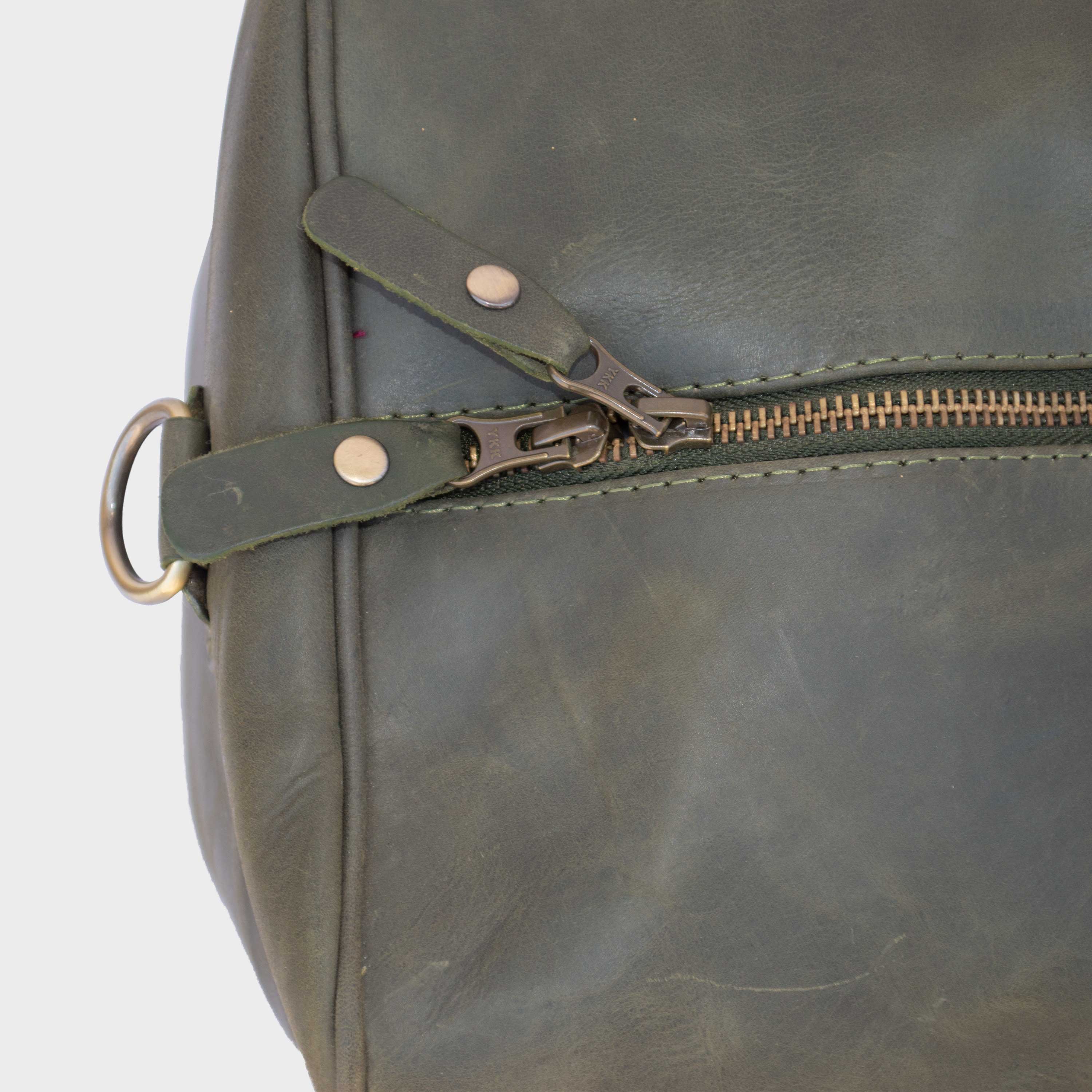Valmor Green Leather Duffle Bag