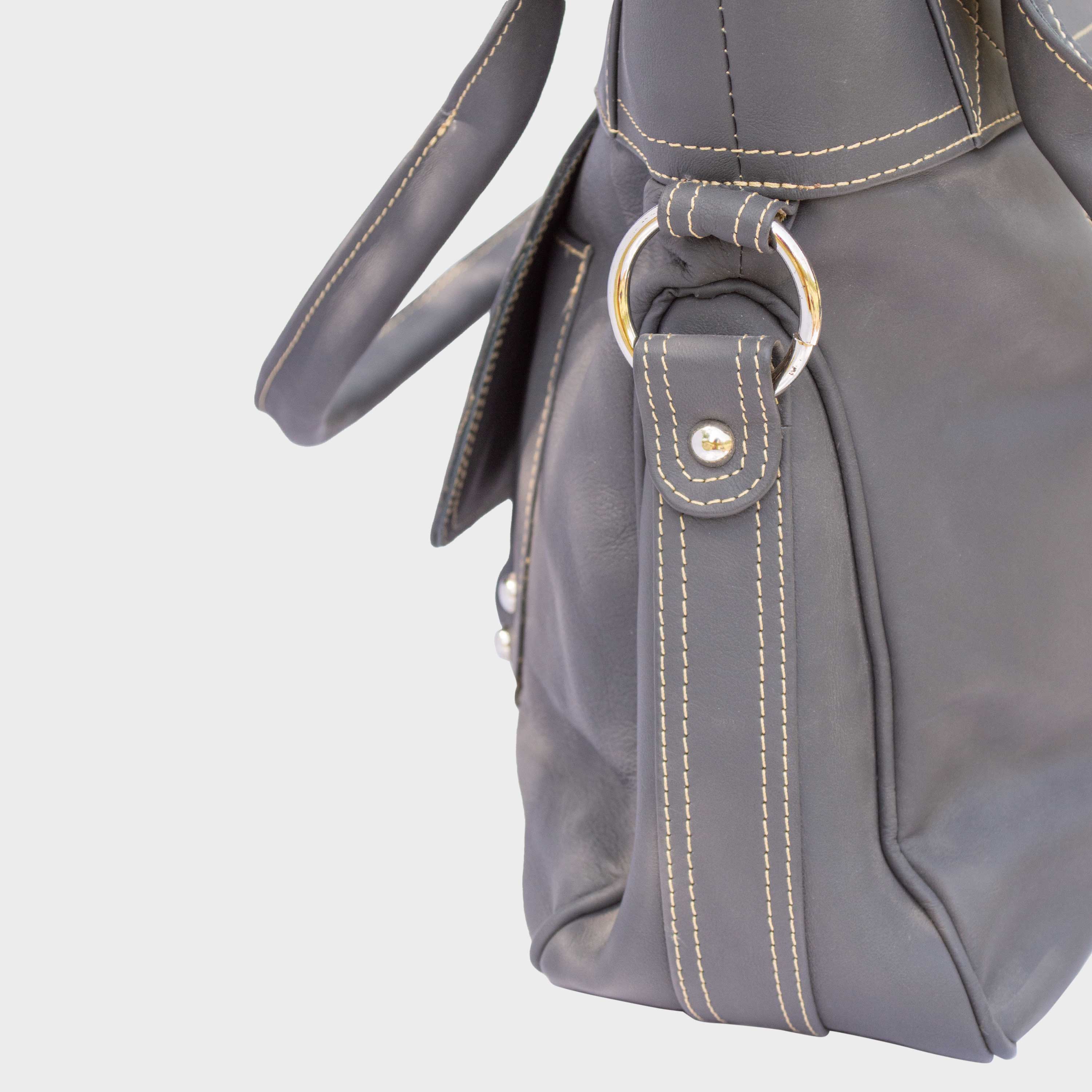 Velora Women's Gray Leather Bag