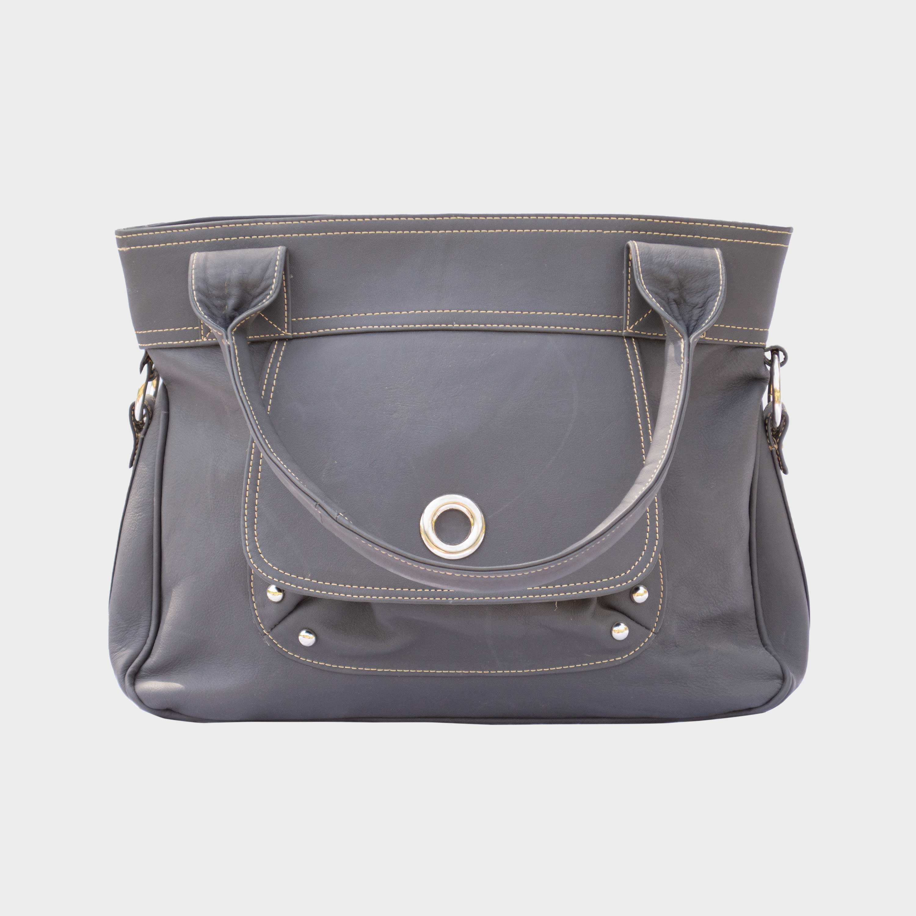 Velora Women's Gray Leather Bag